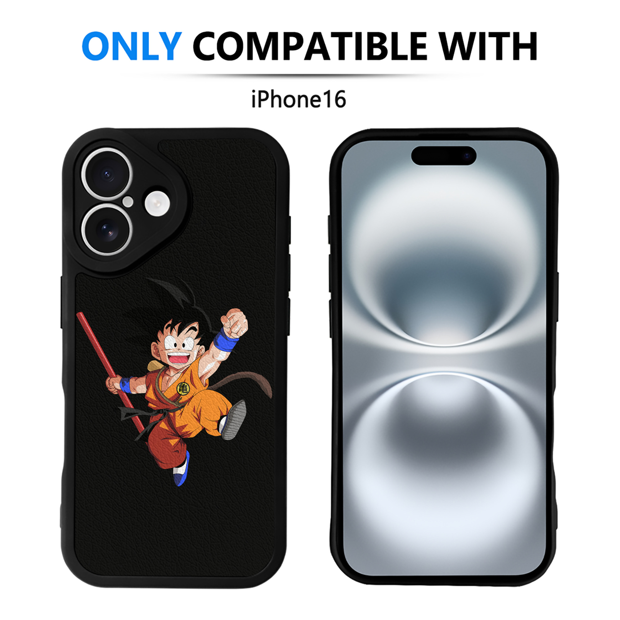 （画像用） ドラゴンボール 孫悟空（そん ごくう）Son Goku カカロット DRAGON BALL Kakarotto 【iPhone 16シリーズ対応】シリコンスマホケース（レザー調） 材質：シリコン
